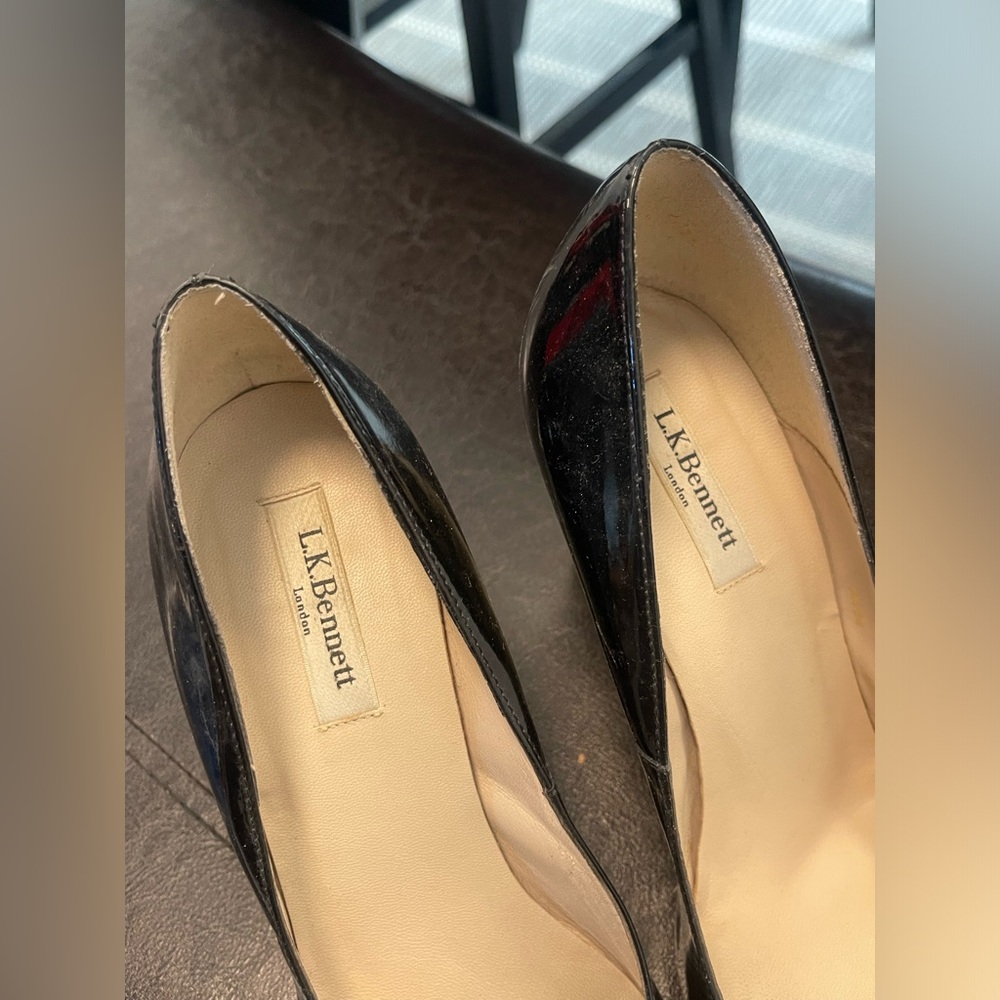 L.K. Bennett Patent Leather -Maddox- Espadrille Wedges pumps 40 - Picture 7 of 8